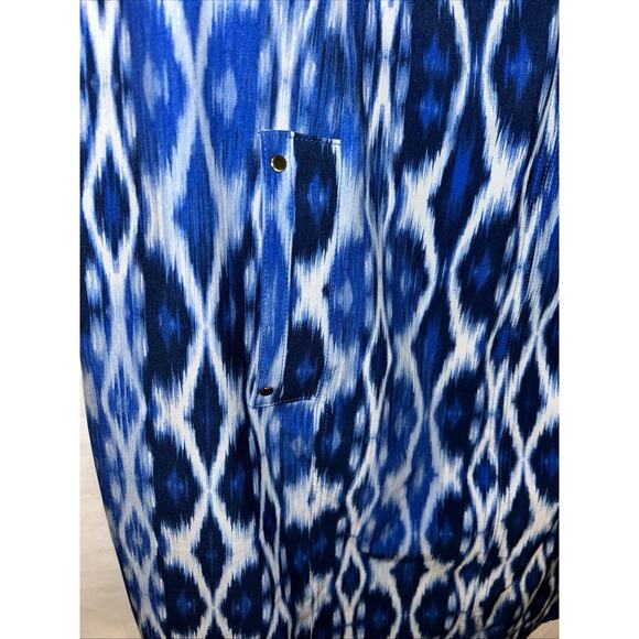 Chico's ZENERGY XL Neema Ikat Half-Zip Golf Dress 4 Way Stretch Athleisure - Picture 6 of 13